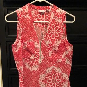 Red and White half zip tank -- like new condition!